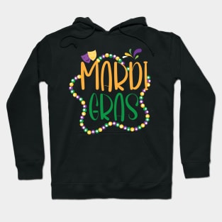 Mardi Gras, Womens Girls Mask Beads New Orleans Party Hoodie